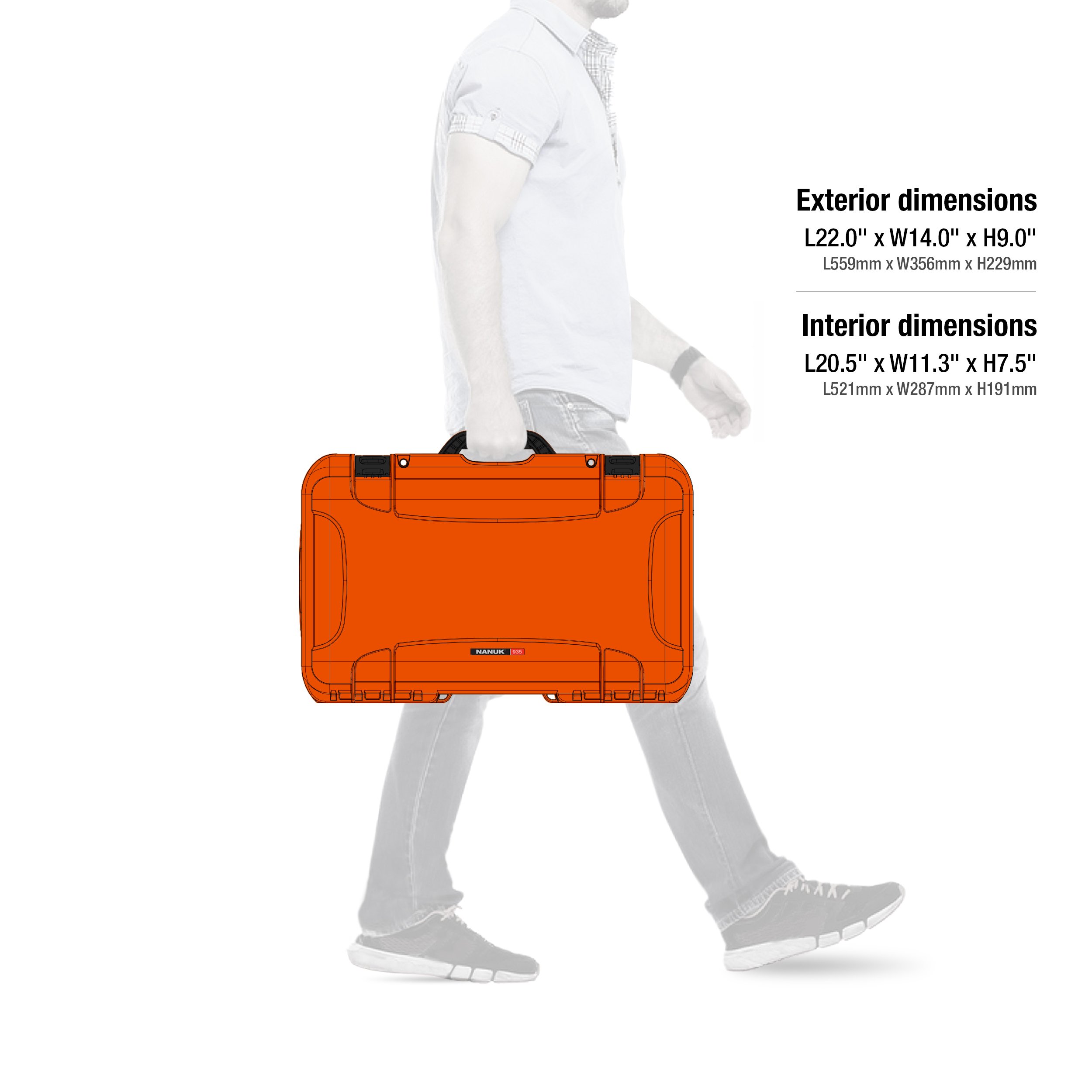 Amazon | Nanuk 938 防水ハードケース ホイールとパッド入り仕切り付き